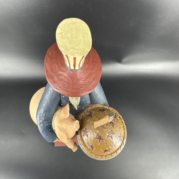 Williraye AS AMERICAN AS APPLE PIE 16" Figurine Uncle Sam w/Pig & Pie WW1325 - Picture 5 of 14